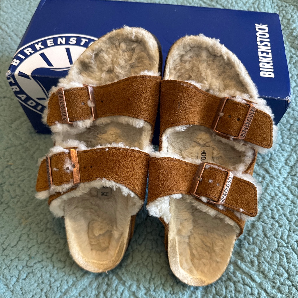Birkenstock Arizona Genuine Shearling Slide Sandal (Women) 38